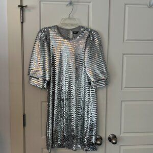 Zara Silver Sequin mini dress